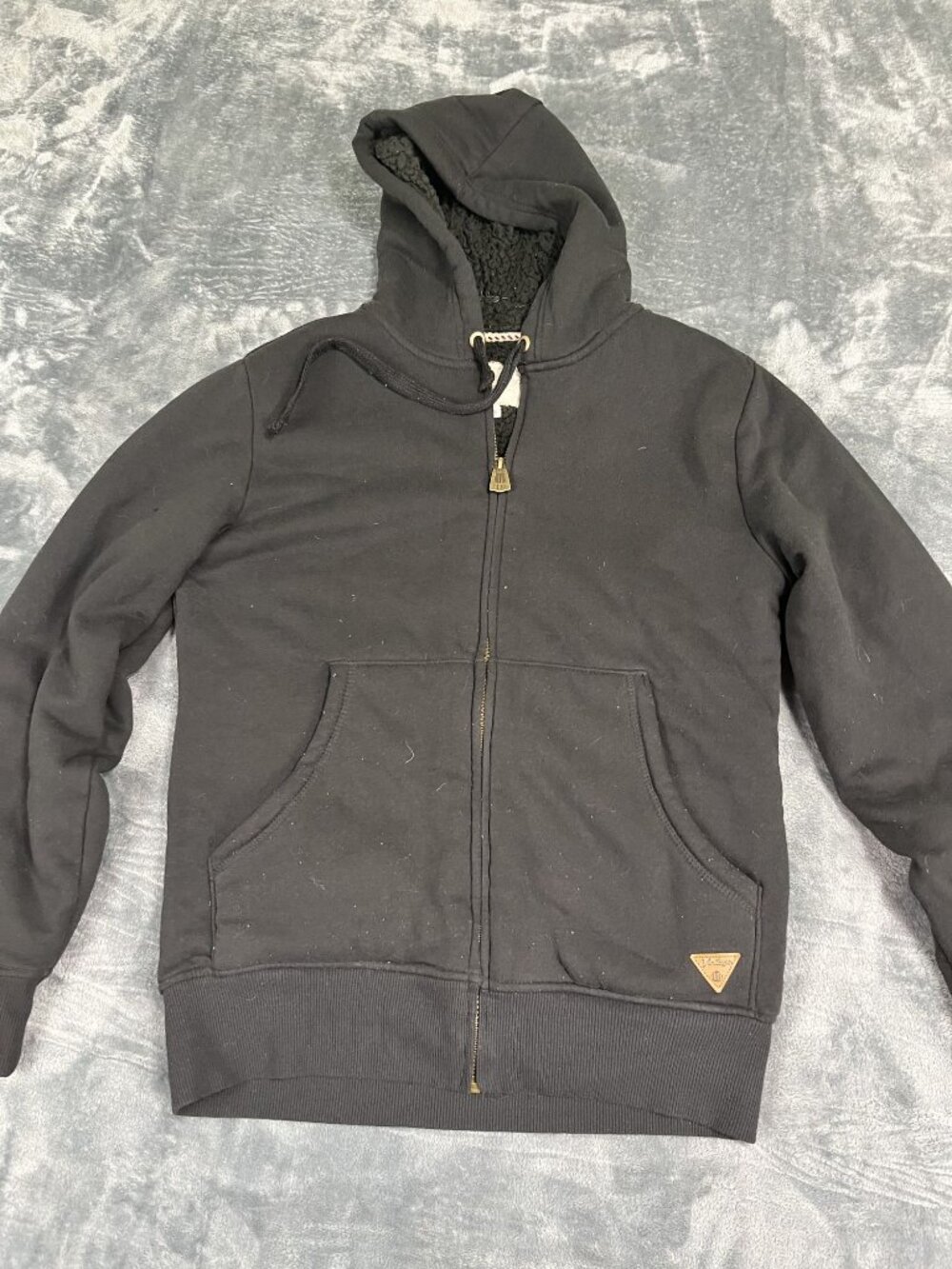 Weatherproof Vintage Mens Black Lined Full-Zip Hoodie Jacket S